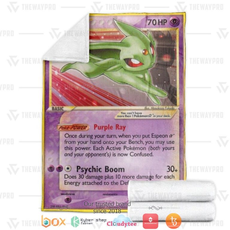 Anime-Pokemon-Gold-Star-Espeon-Soft-Blanket-2