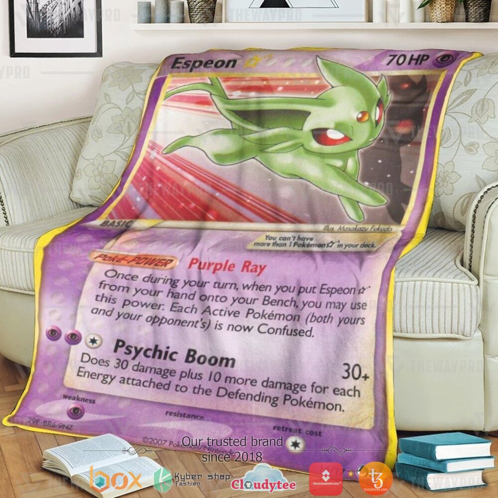 Anime Pokemon Gold Star Espeon Soft Blanket Anime Pokemon Gold Star Espeon Soft Blanket