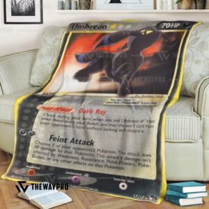 Anime Pokemon Gold Star Umbreon Custom Soft Blanket