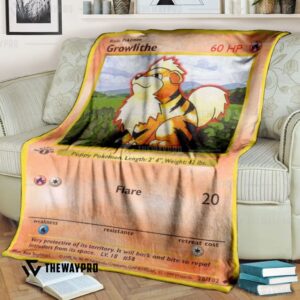 Anime Pokemon Growlithe 1St Edition Custom Soft Blanket
