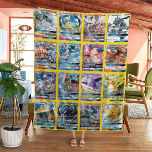 Anime Pokemon Gx 2 Cards Custom Soft Blanket