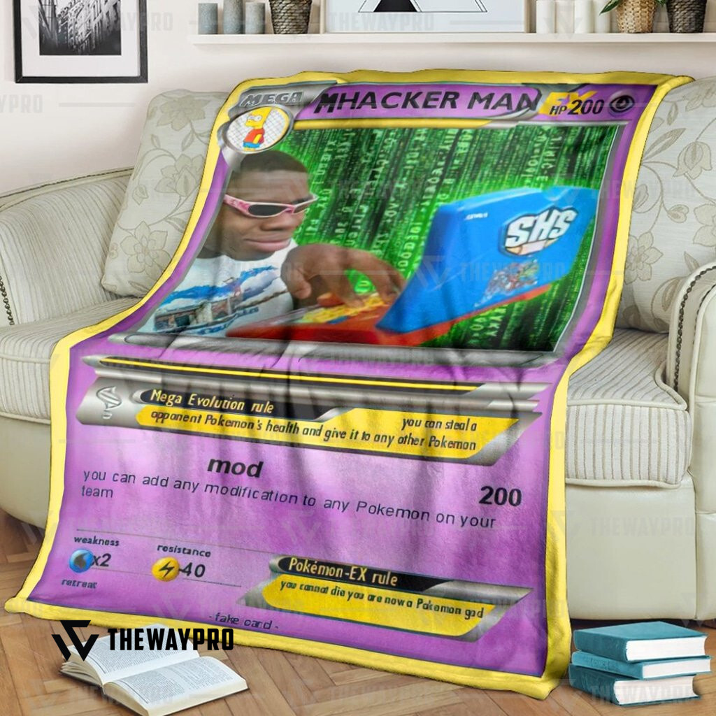 Anime Pokemon Hacker Man Custom Soft Blanket Anime Pokemon Hacker Man Custom Soft Blanket