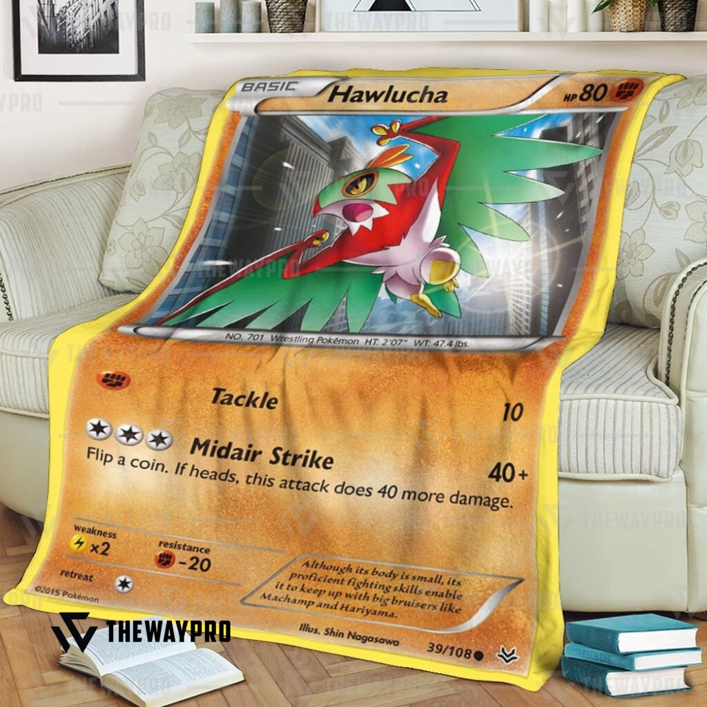 Anime Pokemon Hawlucha Roaring Skies Blanket Anime Pokemon Hawlucha Roaring Skies Blanket