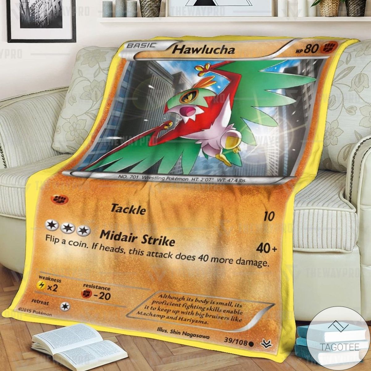 Anime Pokemon Hawlucha Roaring Skies Custom Blanket Anime Pokemon Hawlucha Roaring Skies Custom Blanket