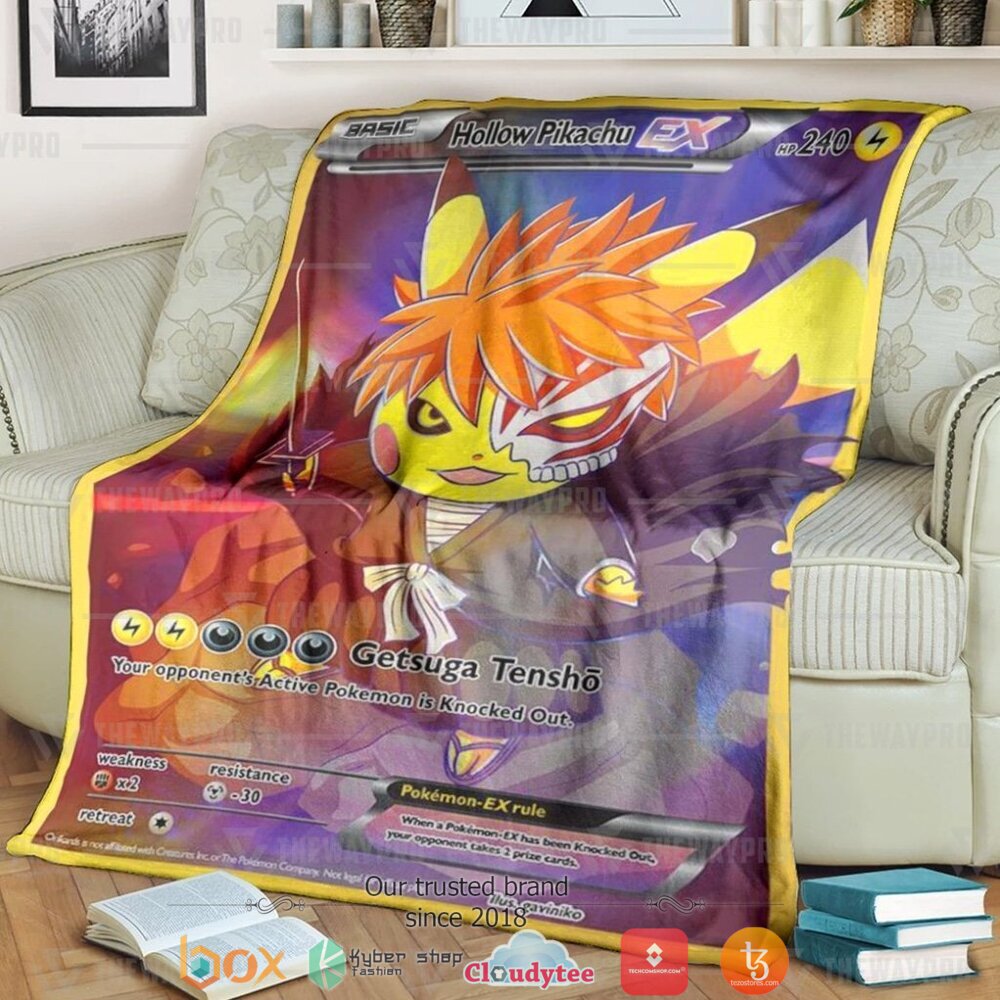 Anime Pokemon Hollow Pikachu Soft Blanket Anime Pokemon Hollow Pikachu Soft Blanket
