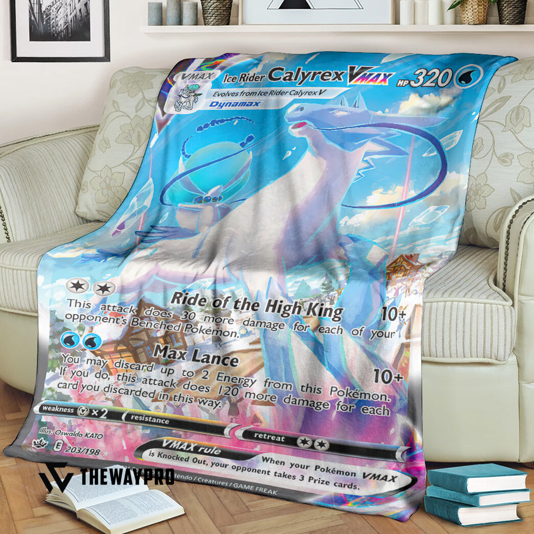 Anime Pokemon Ice Rider Calyrex Vmax Blanket Anime Pokemon Ice Rider Calyrex Vmax Blanket