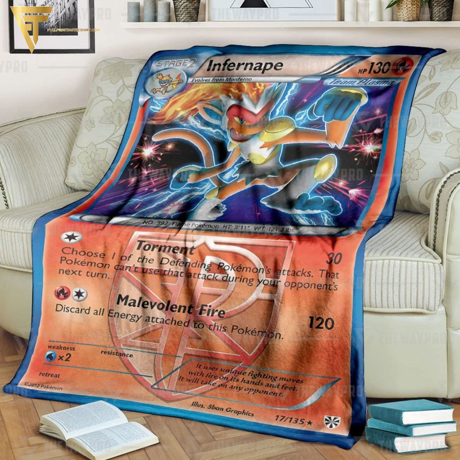 Anime Pokemon Infernape Plasma Storm Full Printing Blanket Anime Pokemon Infernape Plasma Storm Full Printing Blanket