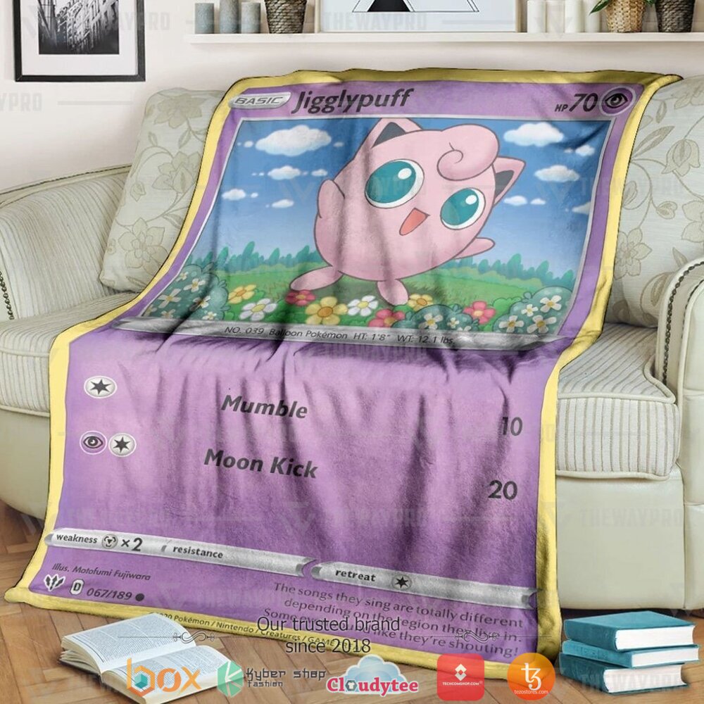 Anime Pokemon Jigglypuff Common Soft Blanket Anime Pokemon Jigglypuff Common Soft Blanket