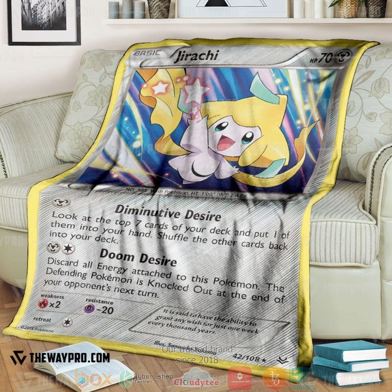 Anime Pokemon Jirachi Roaring Skies Soft Blanket Anime Pokemon Jirachi Roaring Skies Soft Blanket