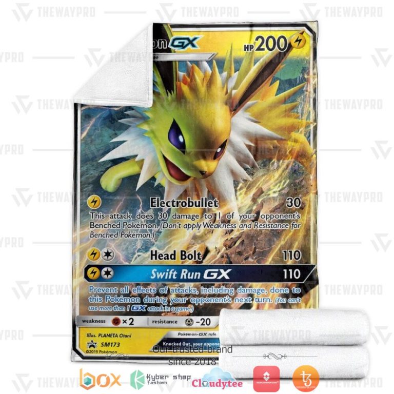 Anime-Pokemon-Jolteon-Gx-Sun-Moon-Promos-Soft-Blanket-2