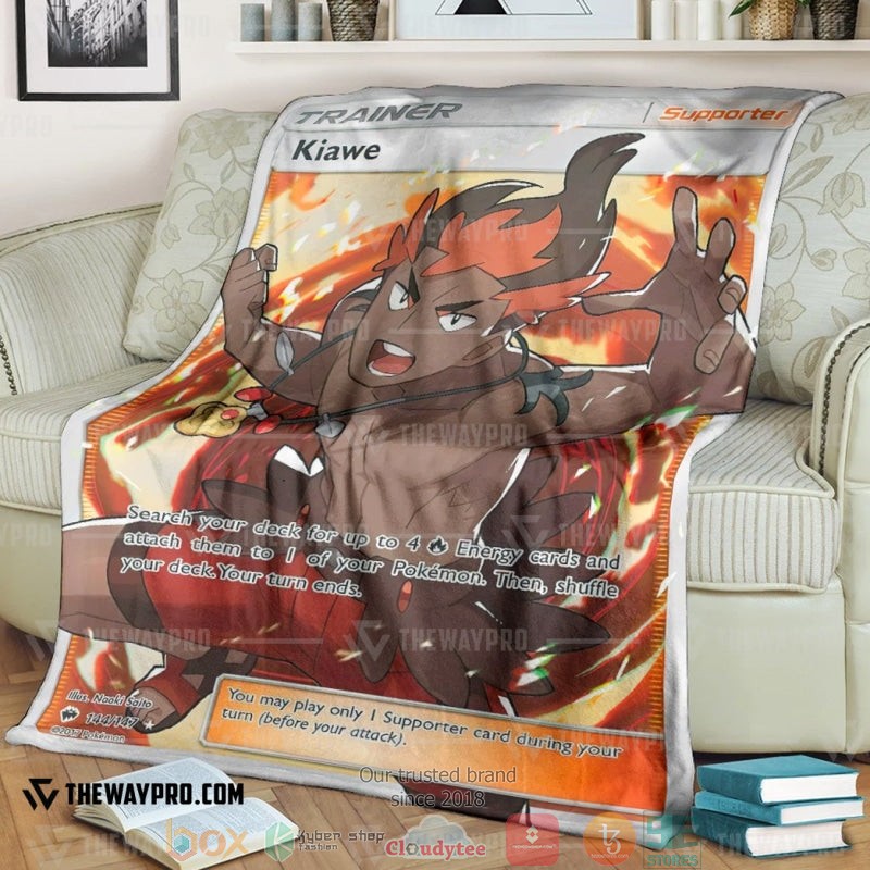 Anime Pokemon Kiawe Trainer Soft Blanket Anime Pokemon Kiawe Trainer Soft Blanket
