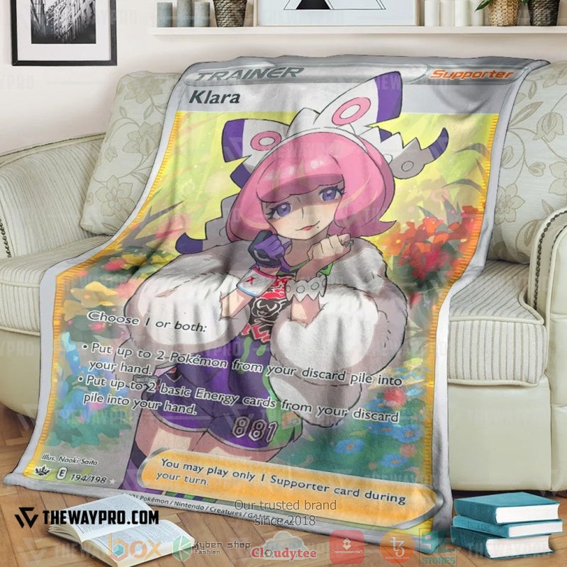 Anime Pokemon Klara Trainer Soft Blanket Anime Pokemon Klara Trainer Soft Blanket