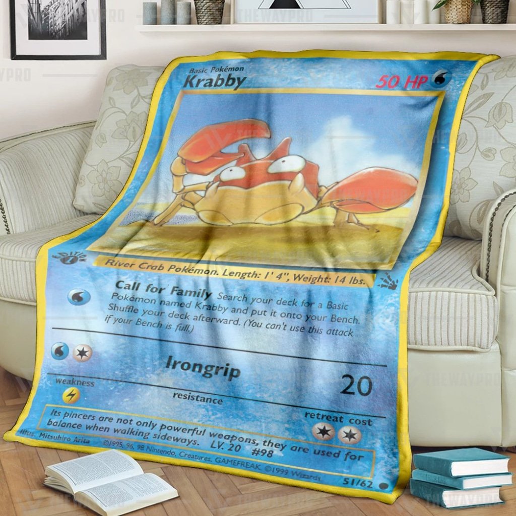 Anime Pokemon Krabby Blanket Anime Pokemon Krabby Blanket