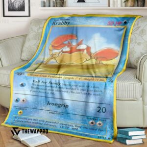 Anime Pokemon Krabby Custom Soft Blanket