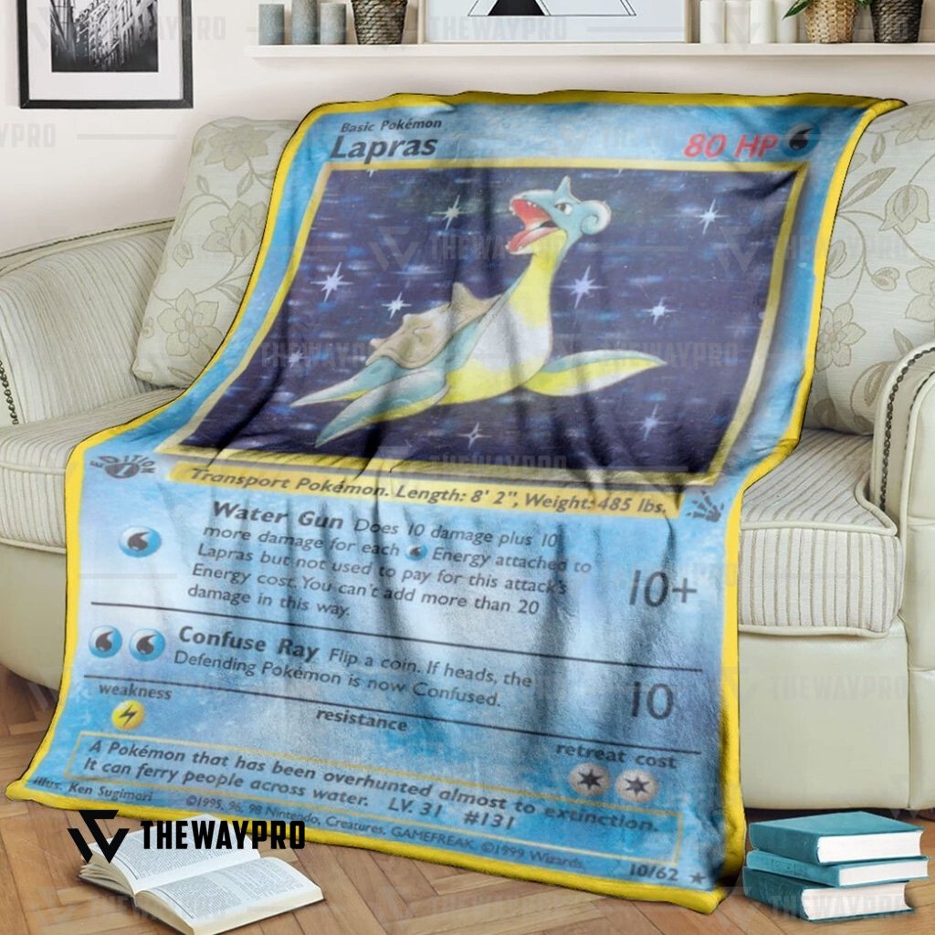 Anime Pokemon Lapras Holo 1St Edition Blanket Anime Pokemon Lapras Holo 1St Edition Blanket