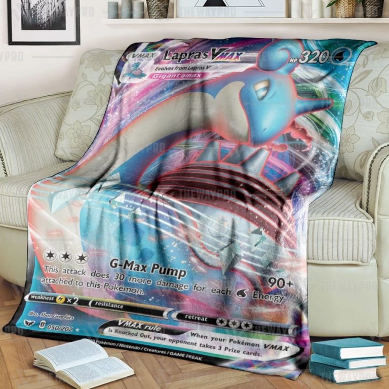 Anime-Pokemon-Lapras-Vmax-Custom-Blanket-And-Quilt-1