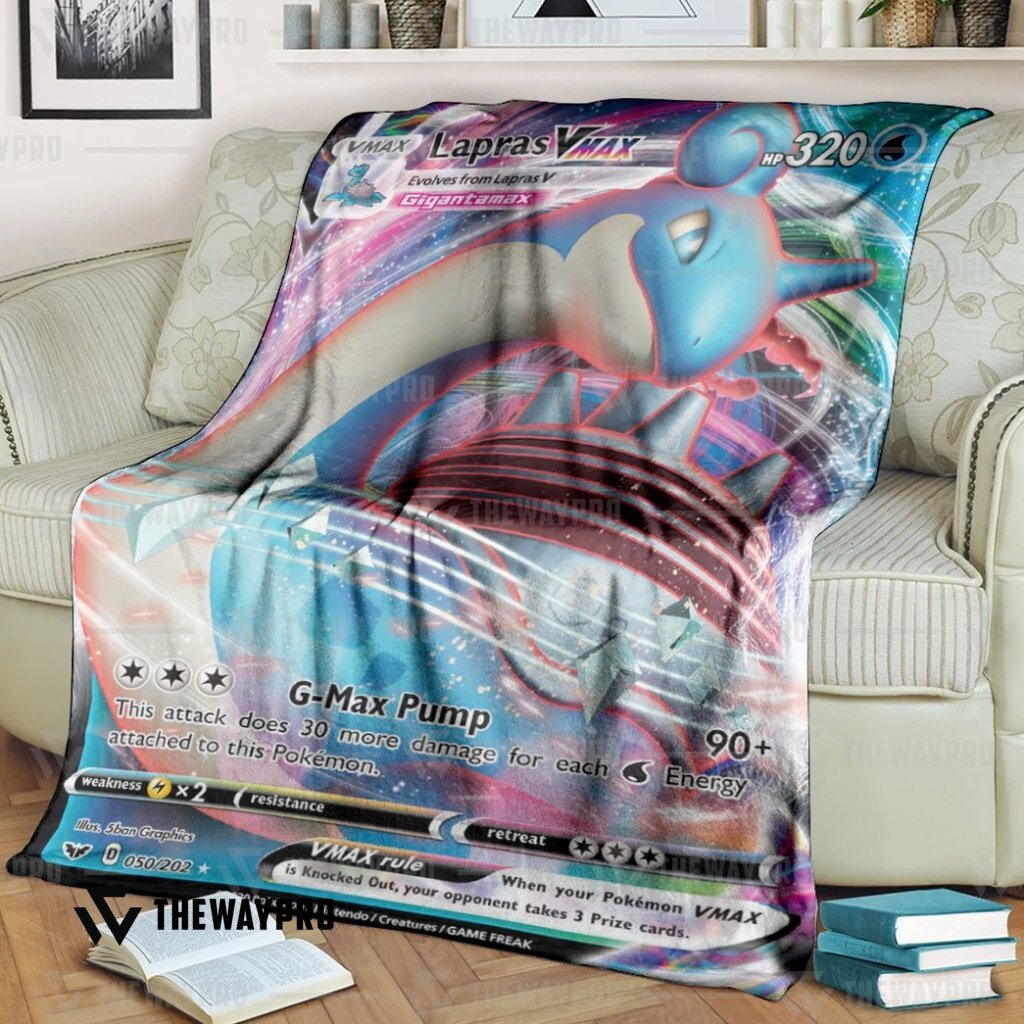 Anime Pokemon Lapras Vmax Custom Soft Blanket Anime Pokemon Lapras Vmax Custom Soft Blanket