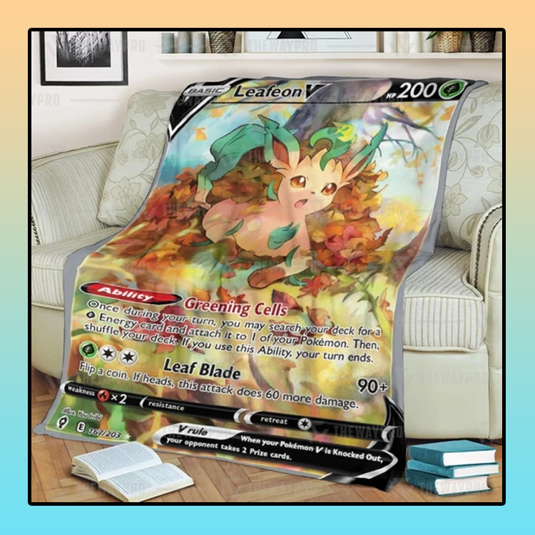 Anime-Pokemon-Leafeon-Custom-Soft-Blanket-1