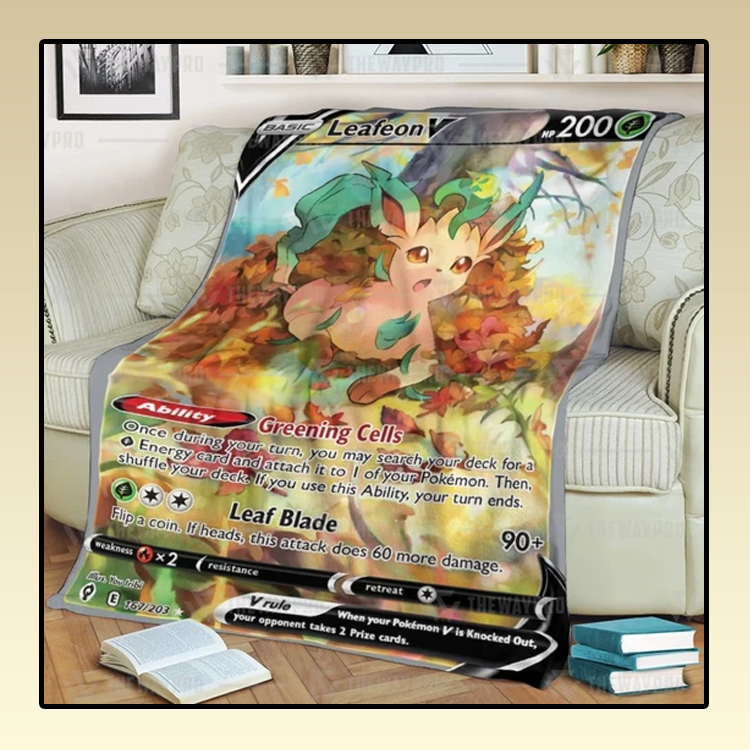 Anime-Pokemon-Leafeon-Custom-Soft-Blanket-2