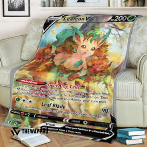 Anime Pokemon Leafeon Custom Soft Blanket 2