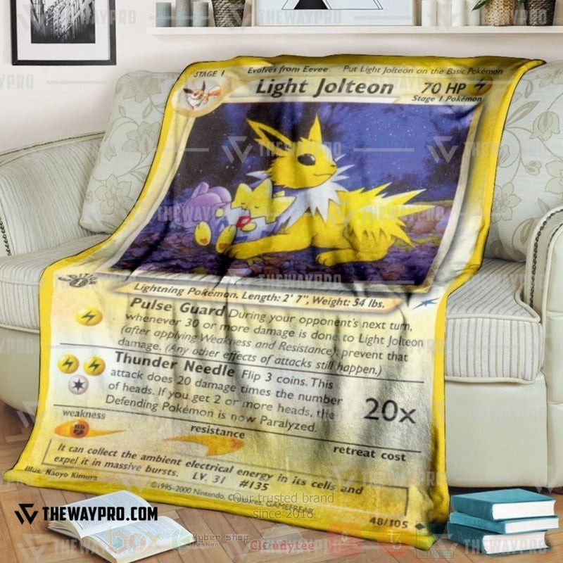 Anime Pokemon Light Jolteon 1St Edition Blanket 2 Anime Pokemon Light Jolteon 1St Edition Blanket 2