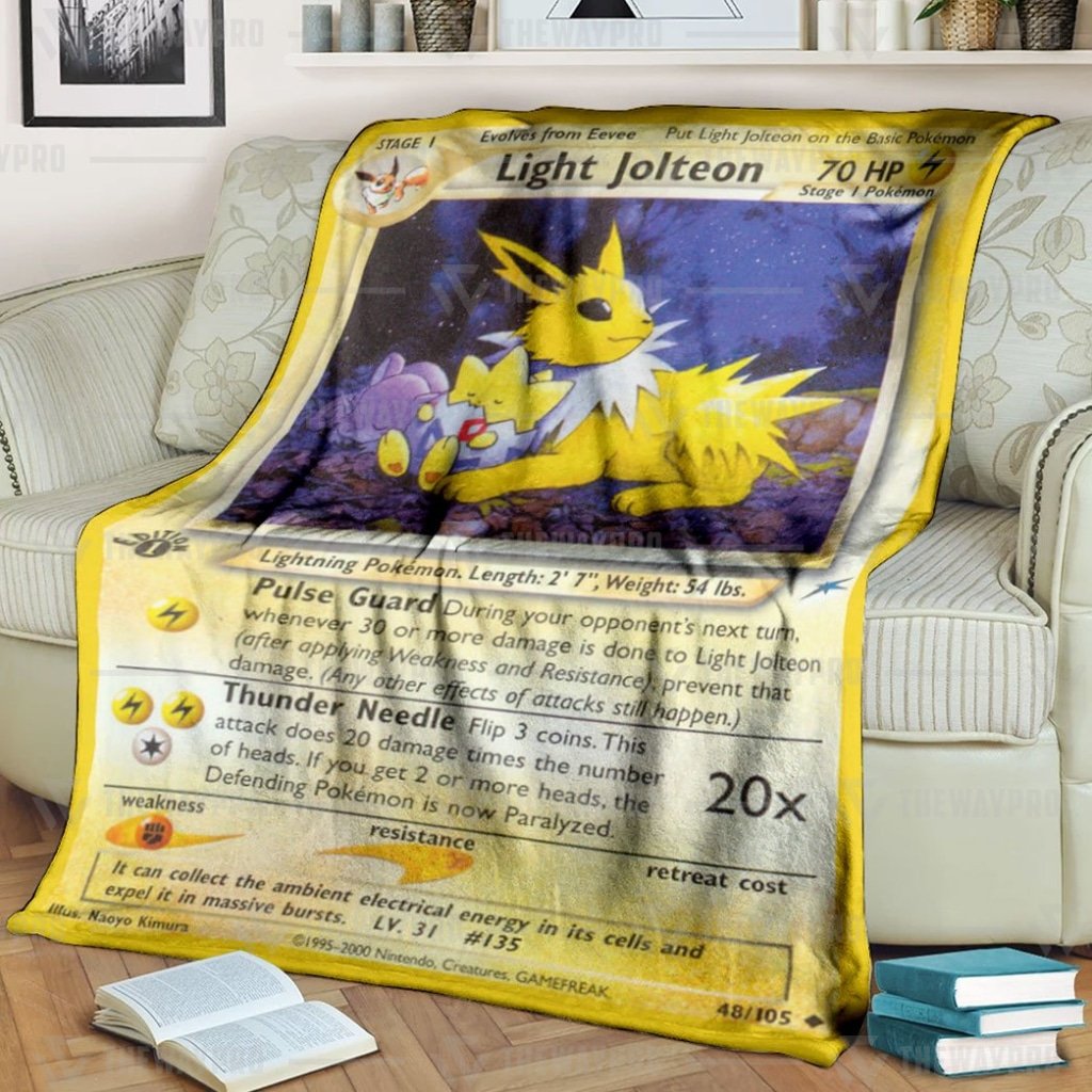 Anime Pokemon Light Jolteon 1St Edition Custom Blanket And Quilt Anime Pokemon Light Jolteon 1St Edition Custom Blanket And Quilt