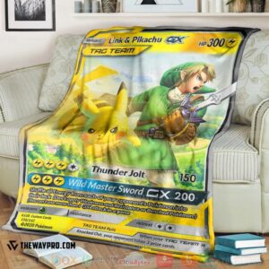 Anime Pokemon Link Pikachu Tag Team Gx Soft Blanket