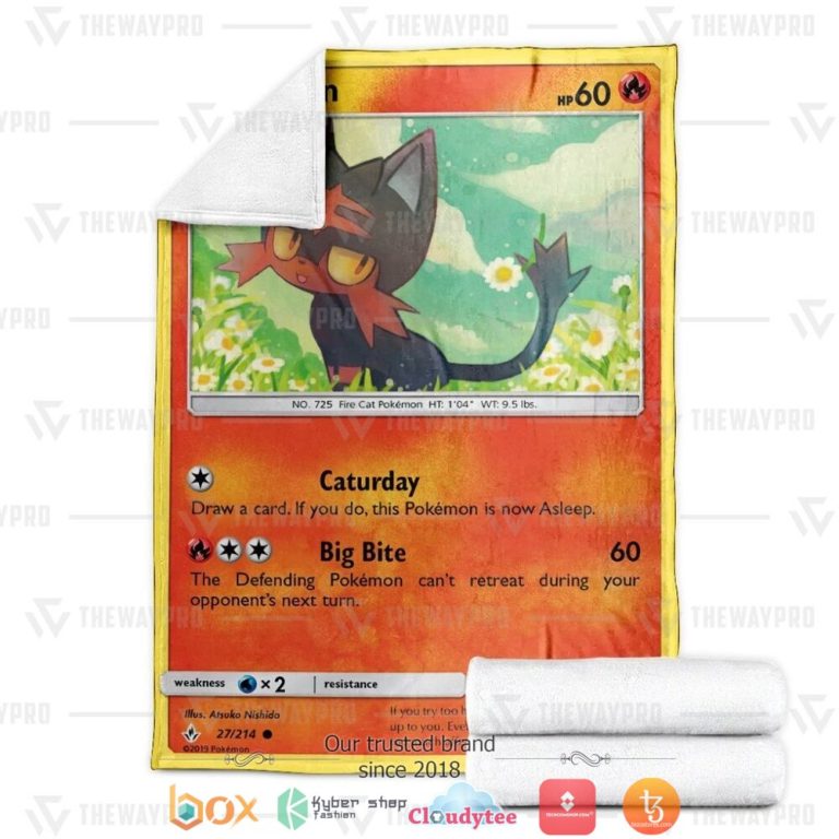 Anime-Pokemon-Litten-Unbroken-Bonds-Soft-Blanket-3