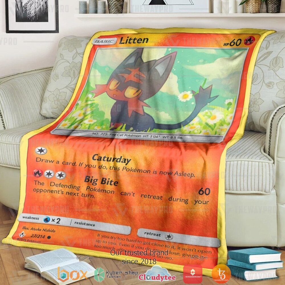 Anime Pokemon Litten Unbroken Bonds Soft Blanket Anime Pokemon Litten Unbroken Bonds Soft Blanket