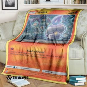 Anime Pokemon Litwick Unified Minds Custom Soft Blanket