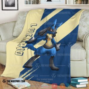 Anime Pokemon Lucario Blue Soft Blanket