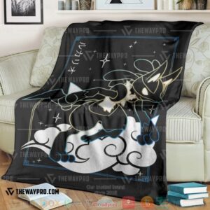 Anime Pokemon Lucario Cloud Black Soft Blanket