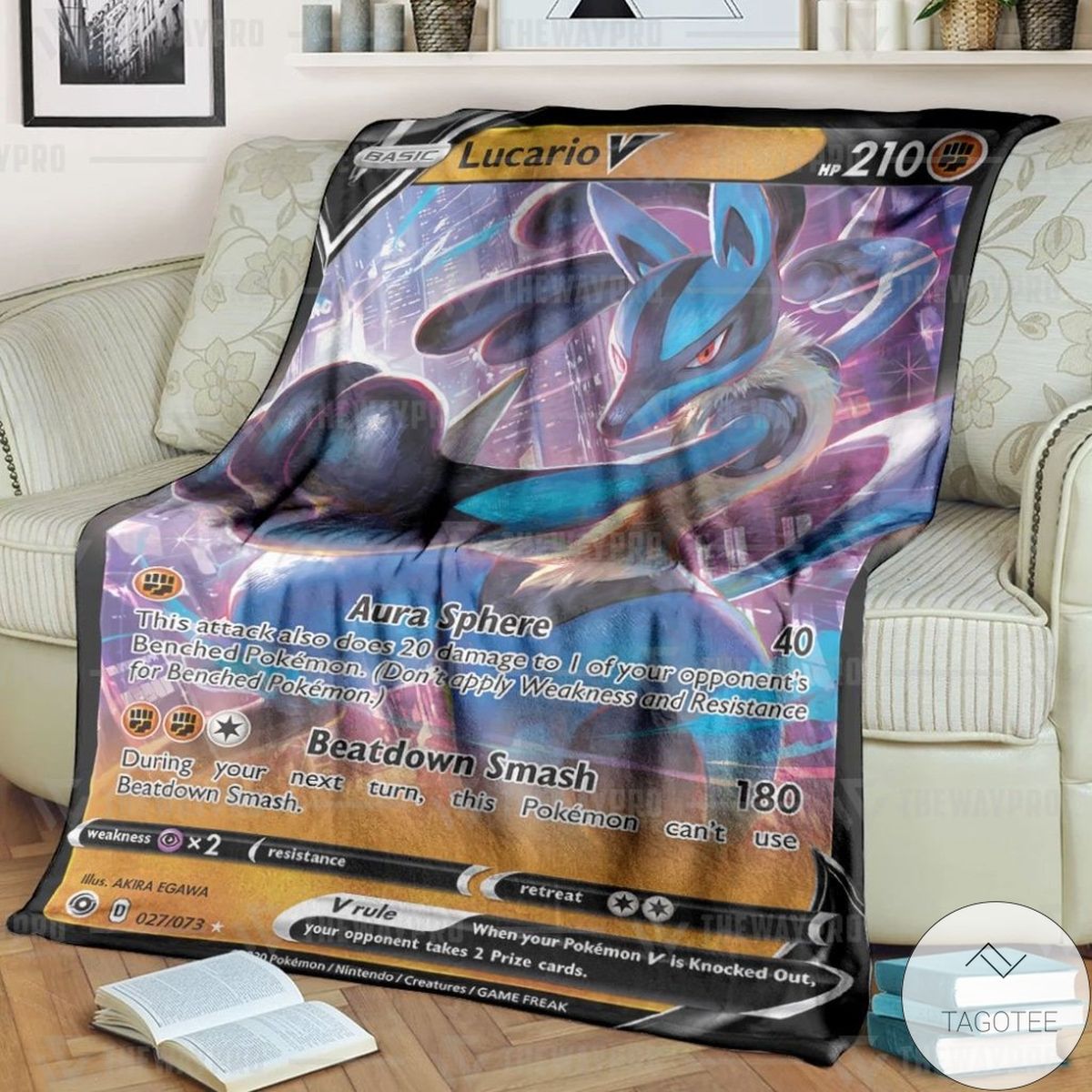 Anime Pokemon Lucario V Custom Blanket Anime Pokemon Lucario V Custom Blanket