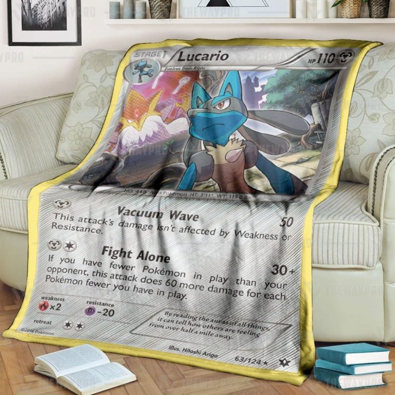 Anime-Pokemon-Lucario-Xy-Fates-Collide-Custom-Blanket-And-Quilt-1