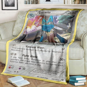 Anime Pokemon Lucario Xy Fates Collide Full Print Soft Blanket