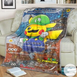 Anime Pokemon Luigi Pikachu Custom Blanket