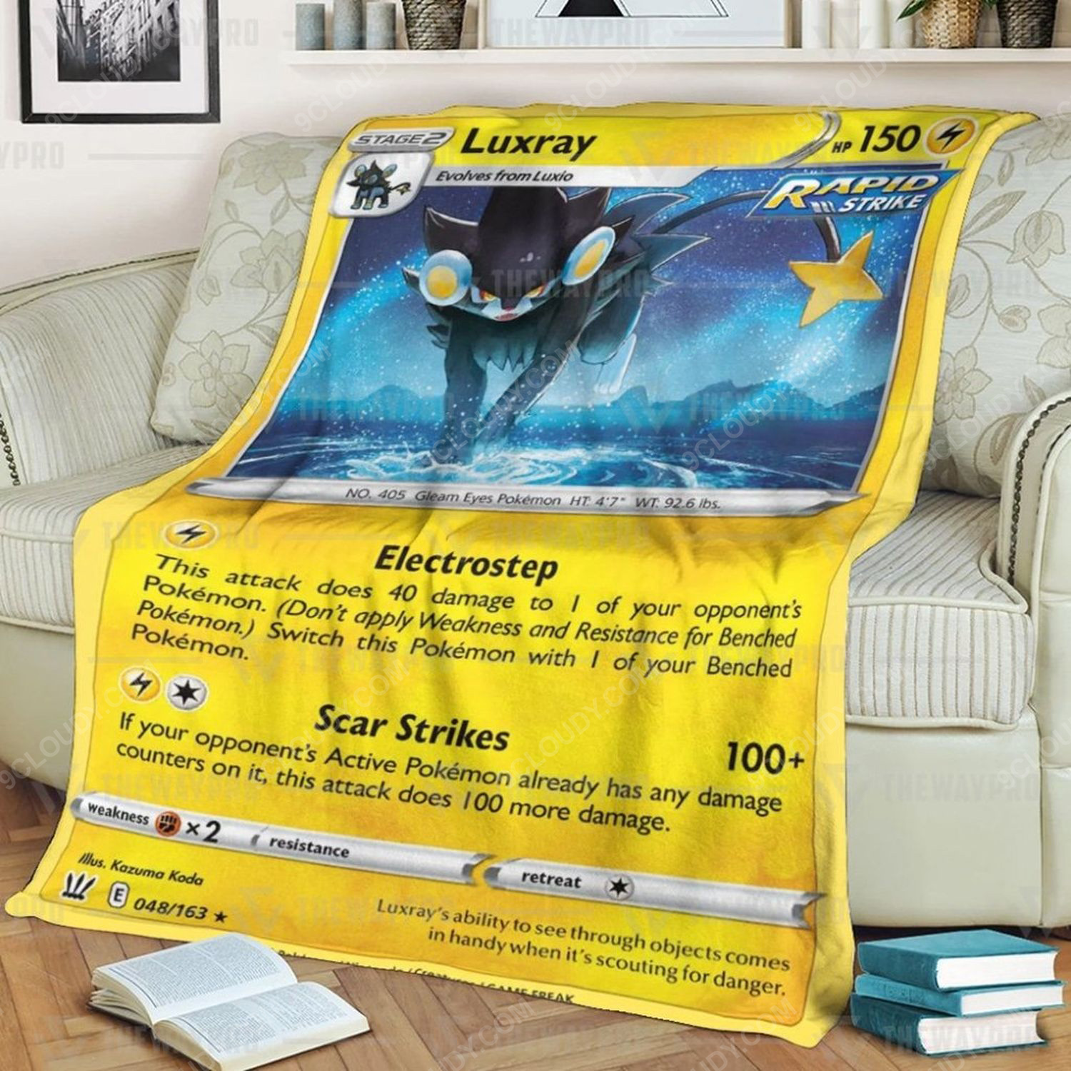 Anime Pokemon Luxray Full Print Soft Blanket Anime Pokemon Luxray Full Print Soft Blanket