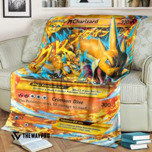 Anime Pokemon M Charizard Ex Flashfire Blanket