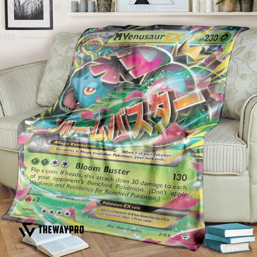 Anime Pokemon M Venusaur Ex Custom Soft Blanket Anime Pokemon M Venusaur Ex Custom Soft Blanket