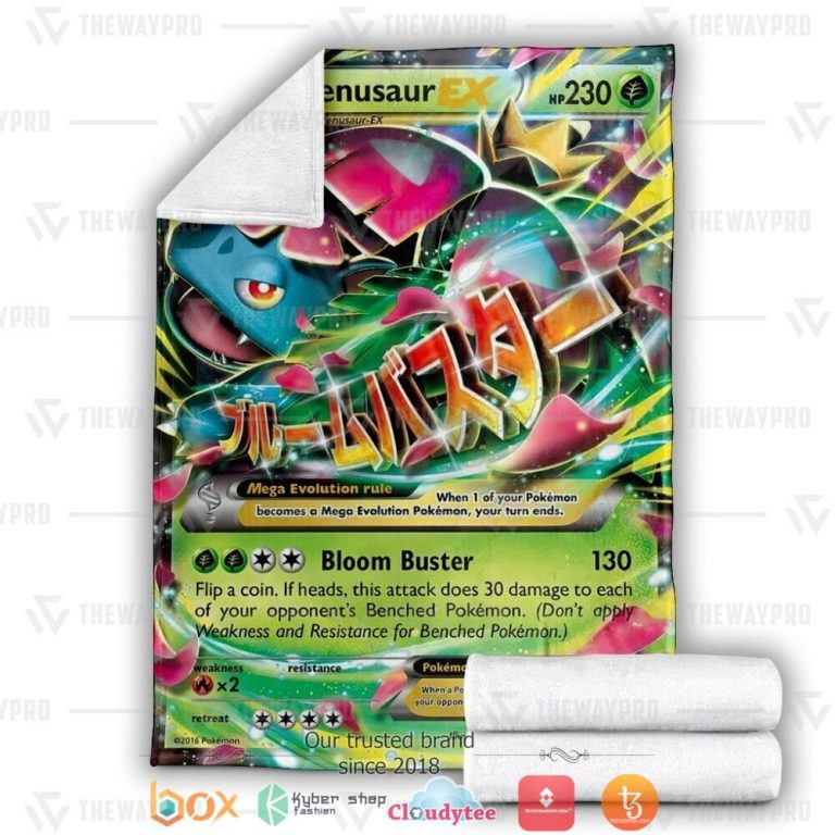 Anime-Pokemon-M-Venusaur-Ex-Soft-Blanket-2