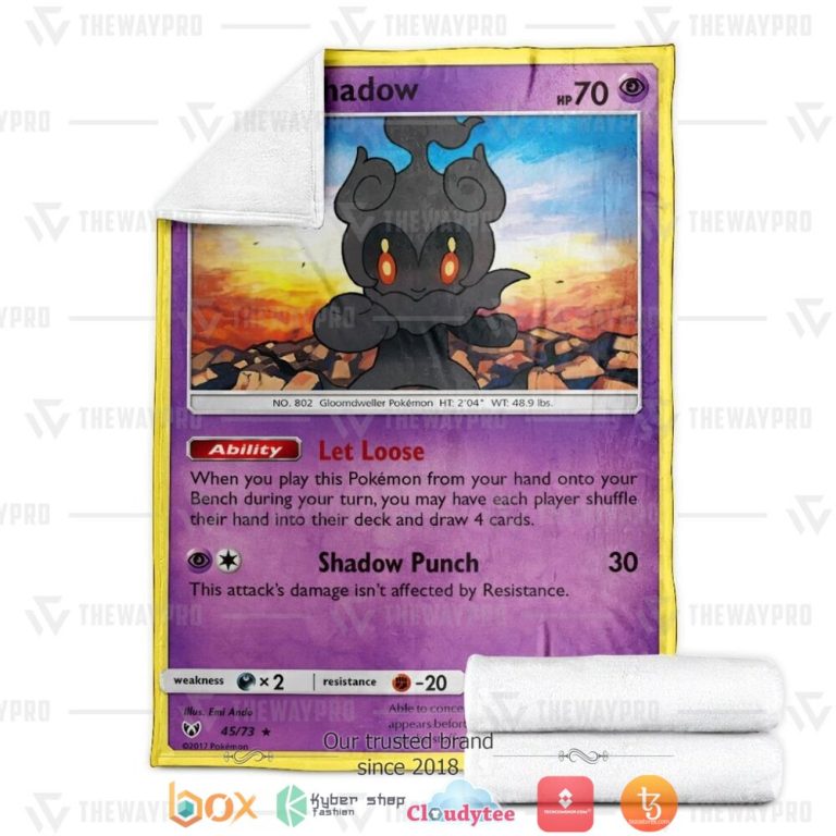 Anime-Pokemon-Marshadow-Shining-Legends-Soft-Blanket-2