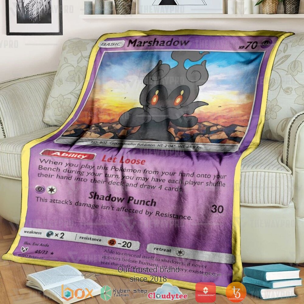 Anime Pokemon Marshadow Shining Legends Soft Blanket Anime Pokemon Marshadow Shining Legends Soft Blanket