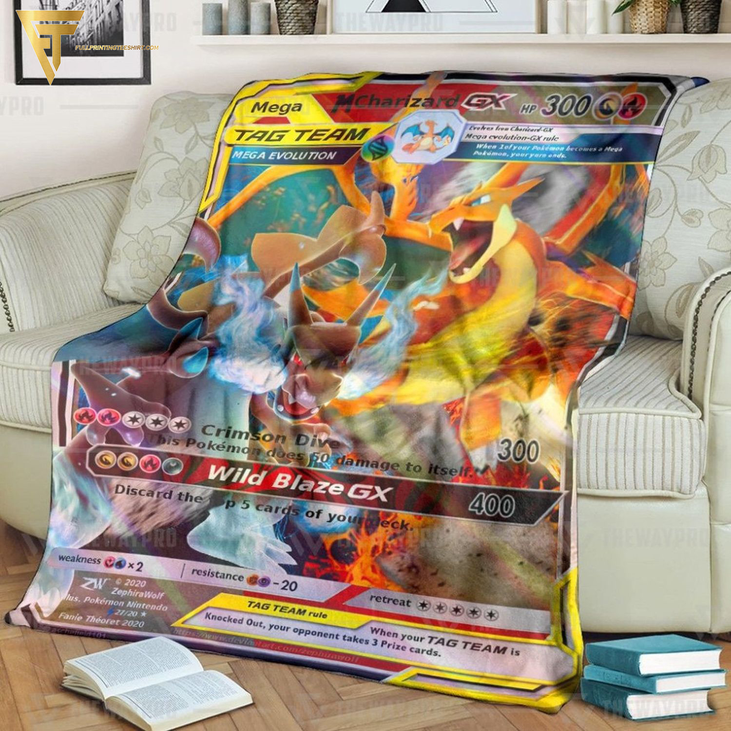 Anime Pokemon Mega Charizard Gx Full Printing Blanket Anime Pokemon Mega Charizard Gx Full Printing Blanket