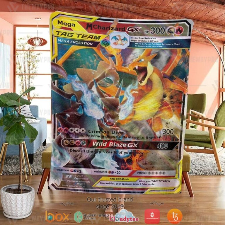 Anime-Pokemon-Mega-Charizard-Soft-Blanket-1