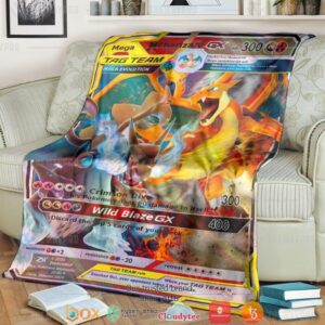 Anime Pokemon Mega Charizard Soft Blanket