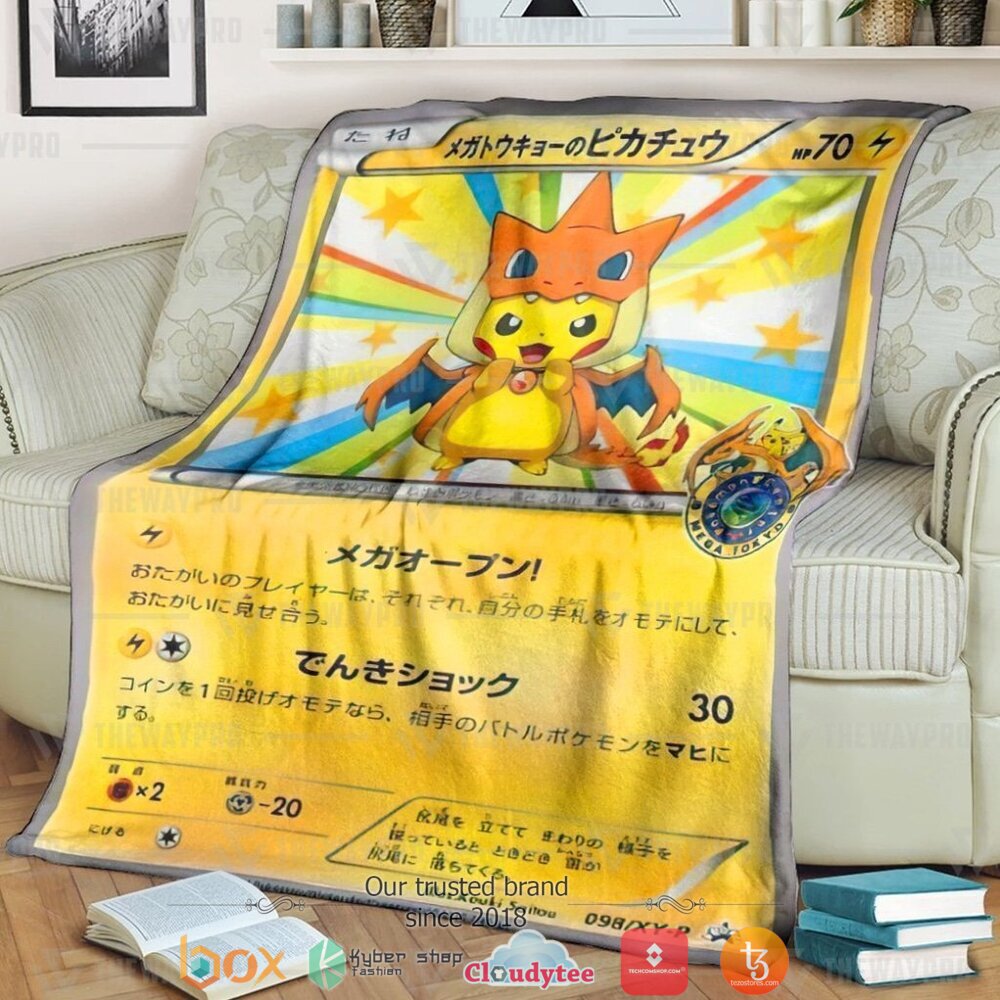 Anime Pokemon Mega Toky Pikachu Soft Blanket Anime Pokemon Mega Toky Pikachu Soft Blanket