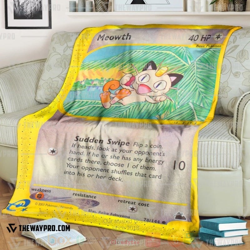 Anime Pokemon Meowth Skyridge Blanket Anime Pokemon Meowth Skyridge Blanket