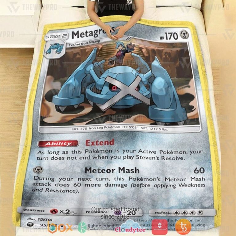 Anime-Pokemon-Metagross-Celestial-Storm-Soft-Blanket-1