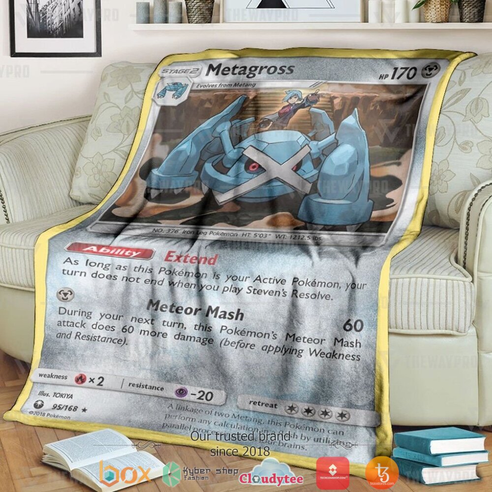 Anime Pokemon Metagross Celestial Storm Soft Blanket Anime Pokemon Metagross Celestial Storm Soft Blanket