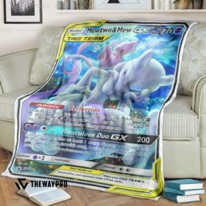 Anime Pokemon Mew Two And Mew Custom Soft Blanket